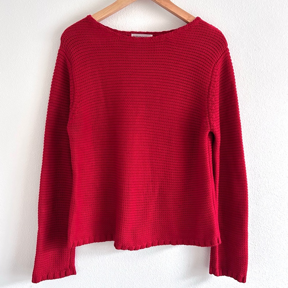 Vintage Mendocino Cotton Red Chunky Knit Sweater | Womens M